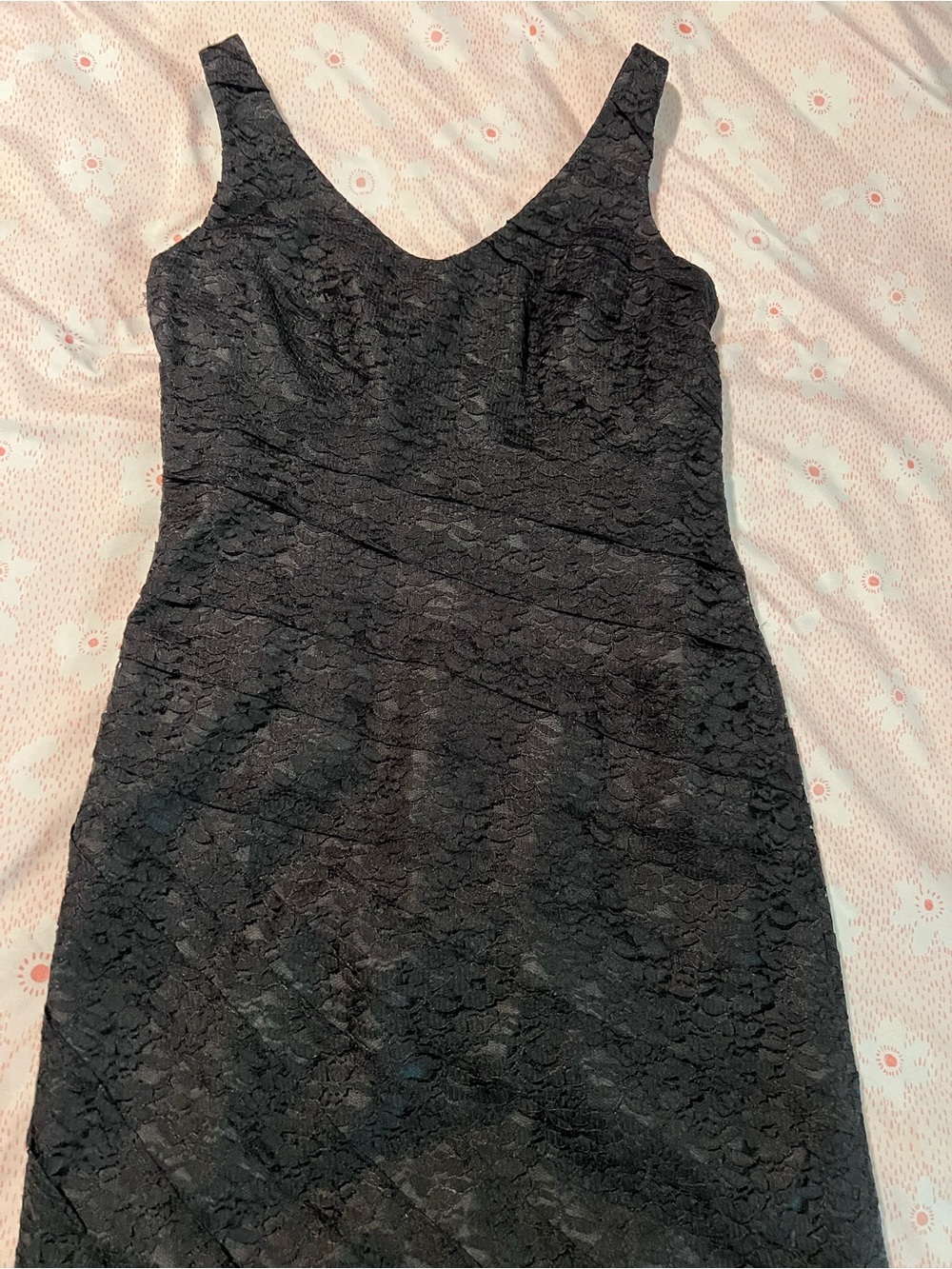 Ann Taylor Black Sleeveless Lace V-Neck Formal Cocktail Dress Women’s Size 4